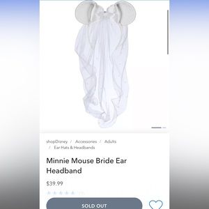 Bride Minnie Ears (Like New)